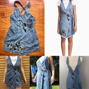 H&M Coachella denim jean dress wrap 10 sexy
